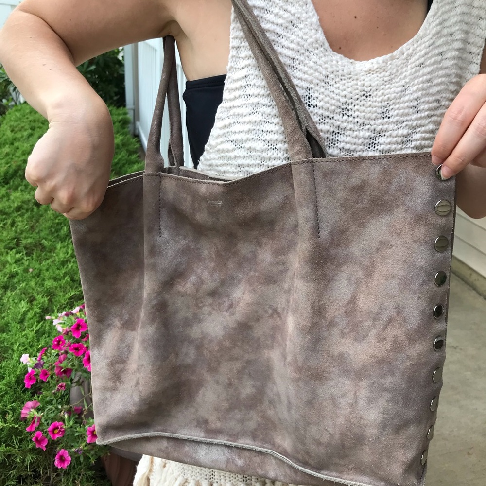 Hammitt Los Angeles taupe suede hobo bag